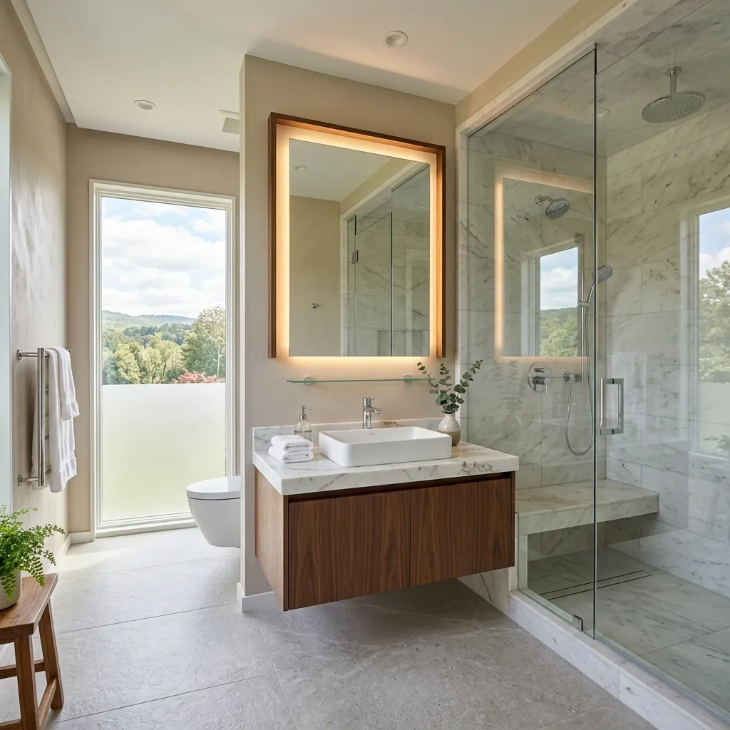 Luxury residential bathroom plumbing installation in Orange County NY