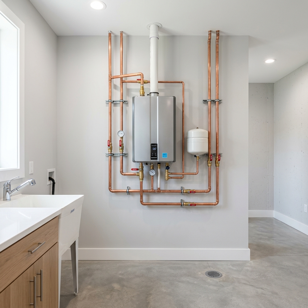 Luxury residential bathroom plumbing installation in Orange County NY